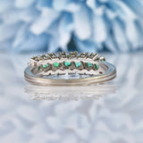 Ellibelle Jewellery Vintage 1970s Emerald & Diamond White Gold Ring