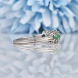 Ellibelle Jewellery Vintage 1970s Emerald & Diamond White Gold Ring