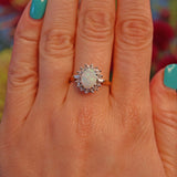Ellibelle Jewellery Vintage 1970s Opal & Diamond 18ct Gold Cluster Ring