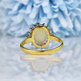 Ellibelle Jewellery Vintage 1970s Opal & Diamond 18ct Gold Cluster Ring