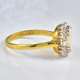 Ellibelle Jewellery Vintage 1970s Opal & Diamond 18ct Gold Cluster Ring