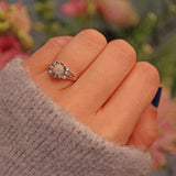 Ellibelle Jewellery Vintage 1970s Opal & Diamond 18ct White Gold Ring