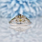 Ellibelle Jewellery Vintage 1970s Opal & Diamond 18ct White Gold Ring