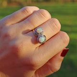 Ellibelle Jewellery Vintage 1970s Opal & Diamond 18ct White Gold Ring