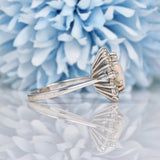 Ellibelle Jewellery Vintage 1970s Opal & Diamond White Gold Cluster Ring