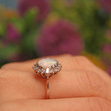 Ellibelle Jewellery Vintage 1970s Opal & Diamond White Gold Cluster Ring