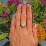 Ellibelle Jewellery Vintage 1970s Opal & Diamond White Gold Cluster Ring