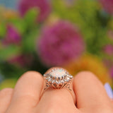 Ellibelle Jewellery Vintage 1970s Opal & Diamond White Gold Cluster Ring