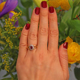 Ellibelle Jewellery Vintage 1970s Ruby & Diamond Cluster Ring