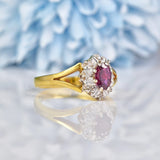 Ellibelle Jewellery Vintage 1970s Ruby & Diamond Cluster Ring