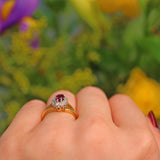Ellibelle Jewellery Vintage 1970s Ruby & Diamond Cluster Ring