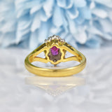 Ellibelle Jewellery Vintage 1970s Ruby & Diamond Cluster Ring