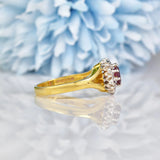 Ellibelle Jewellery Vintage 1970s Ruby & Diamond Cluster Ring