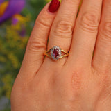 Ellibelle Jewellery Vintage 1970s Ruby & Diamond Cluster Ring