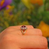 Ellibelle Jewellery Vintage 1970s Ruby & Diamond Cluster Ring