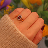 Ellibelle Jewellery Vintage 1970s Ruby & Diamond Cluster Ring