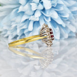 Ellibelle Jewellery Vintage 1970s Ruby & Diamond Cluster Ring