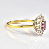 Ellibelle Jewellery Vintage 1970s Ruby & Diamond Cluster Ring