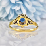 Ellibelle Jewellery Vintage 1970s Sapphire & Diamond 18ct Gold Cluster Ring