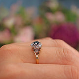 Ellibelle Jewellery Vintage 1970s Sapphire & Diamond 18ct Gold Cluster Ring
