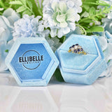 Ellibelle Jewellery Vintage 1970s Sapphire & Diamond 18ct Gold Kite Cluster Ring