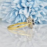 Ellibelle Jewellery VINTAGE 1970S SAPPHIRE & DIAMOND CLUSTER RING