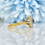 Ellibelle Jewellery Vintage 1970s Sapphire & Diamond Triple Cluster Ring