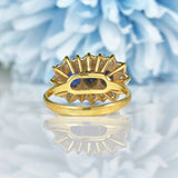 Ellibelle Jewellery Vintage 1970s Sapphire & Diamond Triple Cluster Ring