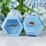 Ellibelle Jewellery Vintage 1970s Sapphire & Diamond Triple Cluster Ring