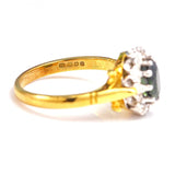Ellibelle Jewellery Vintage 1972 Green Tourmaline & Diamond Cluster Ring