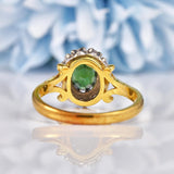 Ellibelle Jewellery Vintage 1972 Green Tourmaline & Diamond Cluster Ring