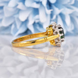 Ellibelle Jewellery Vintage 1972 Green Tourmaline & Diamond Cluster Ring