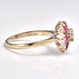 Ellibelle Jewellery Vintage 1972 Ruby & Diamond 18ct White Gold Star Cluster Ring