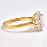 Ellibelle Jewellery Vintage 1973 Opal & Diamond 18ct Gold Cluster Ring