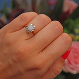 Ellibelle Jewellery Vintage 1973 Opal & Diamond 18ct Gold Cluster Ring
