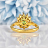 Ellibelle Jewellery Vintage 1973 Peridot & Diamond 18ct Gold Cluster Ring