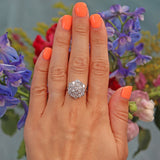 Ellibelle Jewellery Vintage 1974 Diamond 18ct White Gold Cluster Dress Ring (2.47cts)