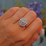 Ellibelle Jewellery Vintage 1974 Diamond 18ct White Gold Cluster Dress Ring (2.47cts)