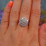 Ellibelle Jewellery Vintage 1974 Diamond 18ct White Gold Cluster Dress Ring (2.47cts)