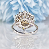 Ellibelle Jewellery Vintage 1974 Diamond 18ct White Gold Cluster Dress Ring (2.47cts)