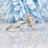 Ellibelle Jewellery Vintage 1974 Diamond 18ct White Gold Cluster Dress Ring (2.47cts)