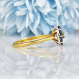 Ellibelle Jewellery Vintage 1975 Blue Sapphire & Diamond Gold Cluster Ring