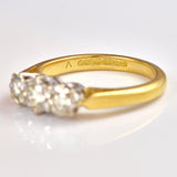 Ellibelle Jewellery Vintage 1975 Diamond 18ct Gold Three Stone Engagement Ring