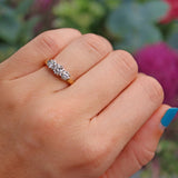 Ellibelle Jewellery Vintage 1975 Diamond 18ct Gold Three Stone Engagement Ring