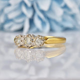 Ellibelle Jewellery Vintage 1975 Diamond 18ct Gold Three Stone Engagement Ring