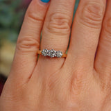 Ellibelle Jewellery Vintage 1975 Diamond 18ct Gold Three Stone Engagement Ring