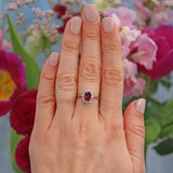 Ellibelle Jewellery Vintage 1975 Ruby & Diamond 18ct White Gold Cluster Ring