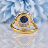Ellibelle Jewellery Vintage 1975 Sapphire & Diamond 18ct Gold Cluster Engagement Ring