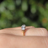 Ellibelle Jewellery Vintage 1977 Diamond 18ct Gold & Platinum Three Stone Ring