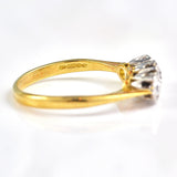 Ellibelle Jewellery Vintage 1977 Diamond 18ct Gold & Platinum Three Stone Ring